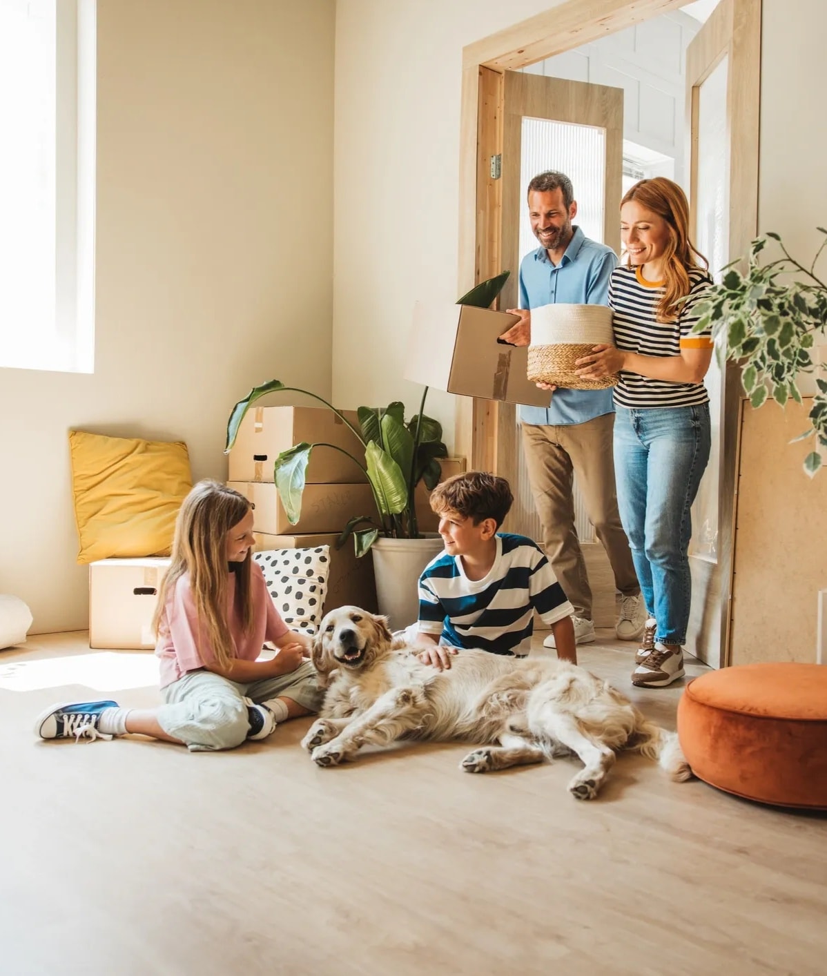 The Rivera family moving into their new home